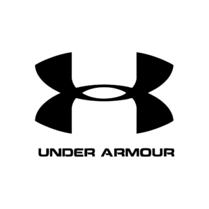 Black interlocking “UA” logo with text “Under Armour.”