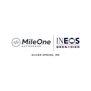 Dual-brand logo with MileOne and INEOS Grenadier, text “Silver Spring, MD.”