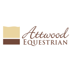 Brown and beige logo with “Attwood” in script and “Equestrian” in serif type.
