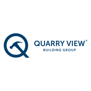 Blue “Q” with hammer logo and text “Quarry View Building Group.”