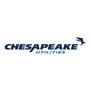 Blue logo with stylized bird and bold text “Chesapeake Utilities.”